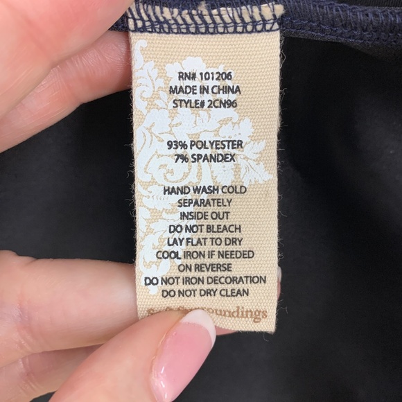 Soft Surroundings Blue & Bronze Floral Moleskin Open Front Jacket Topper Sz M - Picture 7 of 9